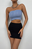 Straplez Fitilli Mavi Crop