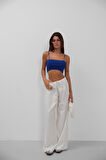 İnce Askılı Saks Crop Top