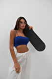 İnce Askılı Saks Crop Top