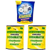 ANKARA SODMATİK 1 KG * 2ADDET + KARTÜL TÜL BEYAZLATICI 500 GR