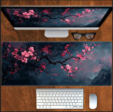 70X30 CM KİRAZ ÇİÇEĞİ TEMALI KAYDIRMAZ TABAN SPEED YÜZEY OYUNCU MOUSE PAD GAMİNG