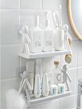 2 ADET Büyük Boy Yapıskanlı Banyo Organizer Duvar Raf Banyo Rafı Duvar Rafı Mutfak Rafı Baharatlık