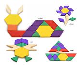 Tangram Seti Ahşap Puzzle Blocks 125 Parça