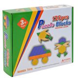 Tangram Seti Ahşap Puzzle Blocks 125 Parça