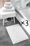 3'lü Ayak İzli Bukle Ayak Havlusu Seti 250 gram - Paspas Banyo Seti (3 adet)