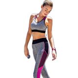 YENİ İNCİ GRİ PEMBE KADIN SPORCU TAYTI TEK ALT T121