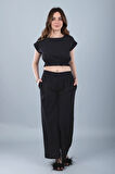 Pamuklu Crop Siyah