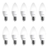 10 Adet Helios 8W LED Buji Ampul 6500K Beyaz Işık E-14 İnce Duy ( Avize Ampulü )