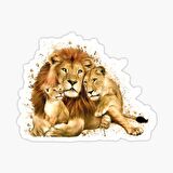 Aslan Ailesi Araba Oto Sticker Yapıştırma Etiket 17CM F7