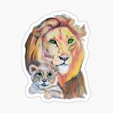 Aslan Ailesi Araba Oto Sticker Yapıştırma Etiket 17CM R1
