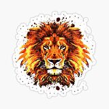 Renkli Aslan Araba Oto Sticker Yapıştırma Etiket 17CM D6