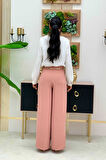 Fermuarlı Kemer Aksesuarlı Pantolon Etek 0125 Somon