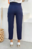 Fermuarlı Cep Detaylı Kalem Pantolon 0201 Lacivert