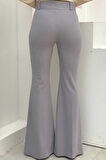 Bym Fashion Bel Fermuarlı İspanyolpaça Pantolon 0231 Gri