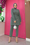 Püskül Detaylı Tunikli Pantolon İkili Takım 8424 Mint