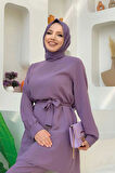 Püskül Detaylı Tunikli Pantolon İkili Takım 8424 Lila
