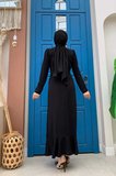 Ön Zincir Püskül Detay Balık Model Abiye Elbise 3810 Siyah