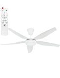 Helios Hs-9306 Rigel 85w 3 Kademeli Ledli Uzaktan Kumandalı Dekoratif 5 Pervaneli Tavan Vantilatörü Beyaz