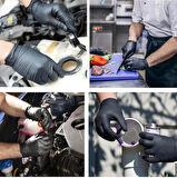 ELPO Siyah Pudrasız Hibrit Eldiven M Beden 300 Adet ( 3 PAKET )