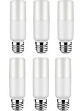 Noas Pil Buji LED Avize Aplik Ampulü 8W E27 6500K Beyaz Işık 6 Adet