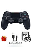 GlrTech P4 Siyah Kablosuz Oyun Kolu  Double Motor Titreşimli Şarj Edilebilir PS4 Uyumlu