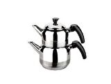 TANTİTONİ SİYAH ATHENA MİNİ BOY PASLANMAZ ÇELİK ÇAYDANLIK TAKIMI 650/1150ML