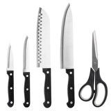 Tantitoni 5 Parça Siyah Saplı Bıçak Makas Seti SOFT BCK21S003SET5S