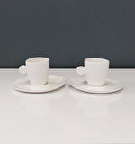 TANTİTONİ ROUND BEYAZ PORSELEN İKİLİ FİNCAN SETİ 55 ML