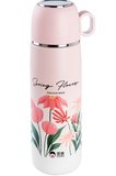 TNT-8695835419886-BOMB OKD-1083400P-040-01-OKADI PEMBE DESENLİ BARDAKLI PASLANMAZ ÇELİK TERMOS 400ML