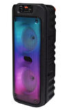GTS-1703 Kablosuz Karaoke Hoparlör 6.5' x2 Çift Woofer Fm Radyo, Usb/Tf/Aux Desteği