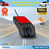 Wifi G-Sensör Park Modu 128 GB Destekli Araç Yol Sürüş Kamerası Geniş Açılı