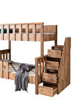 Mdf Profil Ranza, Deluxe Ayrılabilir Ranza - Ceviz + 2 Adet Comfort Yatak
