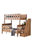 Mdf Profil Ranza, Deluxe Ayrılabilir Ranza - Ceviz + 2 Adet Comfort Yatak
