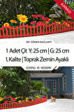 Dekoratif Plastik Bahçe Çiti ve Peyzaj Çiti 1 ADET ÇİT (Y: 25 CM / G: 25 CM) TOPRAK AYAKLI