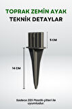 Çit Uyumlu 10'lu Toprak Zemin Ayak - Siyah