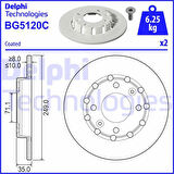 Psa Fren Diski (ciftli Paket) - Boyalı, Delikli Peugeot: 208 II 2008 II Citroen C4 III C41 Opel Corsa F - Delphi Bg5120c