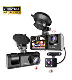 ARAÇ İÇİ KAMERA Hd Video Kayıt Cihazı 3 Kamera Lens Bir Arada  Araç Içi Hd Video Kayıt Cihazı