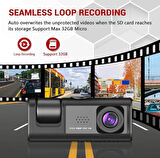ARAÇ İÇİ KAMERA Hd Video Kayıt Cihazı 3 Kamera Lens Bir Arada  Araç Içi Hd Video Kayıt Cihazı