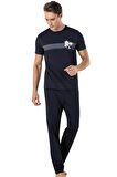 %100 Pamuk Penye Kısakol Erkek Pijama Takım