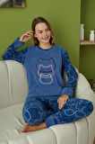 Pijamood 6011 Lacivert Kadın Pijama Takımı