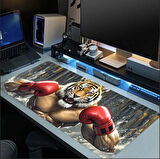 70X30 CM BOKSÖR KAPLAN TEMALI KAYDIRMAZ TABAN SPEED YÜZEY OYUNCU MOUSE PAD GAMİNG