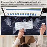 SGE TEKNOLOJİ 70X30 CM FOSFORLU DİKİŞLİ SİYAH DÜNYA KAYDIRMAZ TABAN SPEED YÜZEY OYUNCU MOUSE PAD