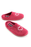 Gezer Kadın Kışlık Nakışlı Kalp Tasarım Rahat Taban Ev Bahçe Gondol Terlik