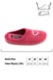 Gezer Kadın Kışlık Nakışlı Kalp Tasarım Rahat Taban Ev Bahçe Gondol Terlik