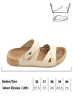 Gezer Kadın Yazlık Suni Deri Cırt Cırtlı Ayarlanabilir Rahat Taban Günlük Terlik