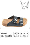 Gezer Kadın Yazlık Suni Deri İki Kemer Cırt Cırtlı Ayarlanabilir Rahat Taban Günlük Terlik