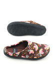 Gezer Kadın Kışlık PU Rahat Taban Desenli Ev Bahçe Gondol Terlik