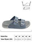 Gezer Erkek Yazlık Suni Deri İki Toka Ayarlanabilir Rahat Taban Günlük Terlik