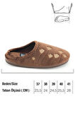 Gezer Kadın Kışlık PU Rahat Taban Nakışlı Tasarım Ev Bahçe Terlik
