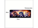 70X30 CM 3D 3 KEDİ TEMALI KAYDIRMAZ TABAN SPEED YÜZEY OYUNCU MOUSE PAD GAMİNG